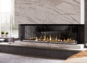 Dimplex Ignite XL Bold electric fireplace install in stone wall